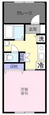 CASAMORI(1K/1階)の間取り写真