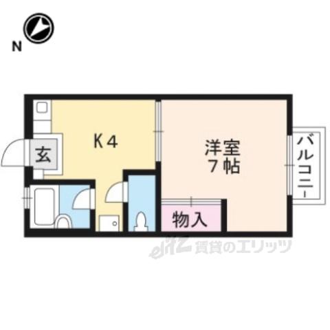 アネックス(1K/2階)の間取り写真