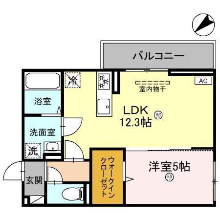 PACE 野洲市小篠原(1LDK/2階)の間取り写真