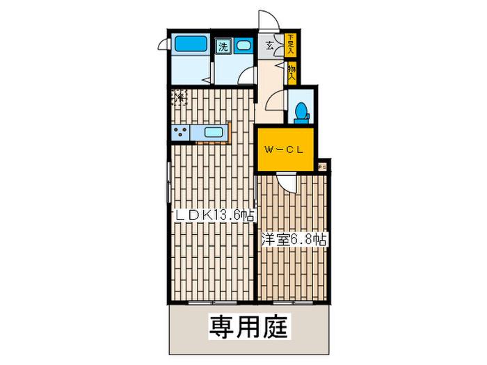 JR総武線 荻窪駅 徒歩10分 2階建 築12年(1LDK/1階)の間取り写真