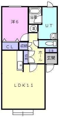 シャ・ノアール(1LDK/2階)の間取り写真