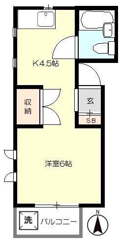 メゾンエスペランサ(ワンルーム/2階)の間取り写真