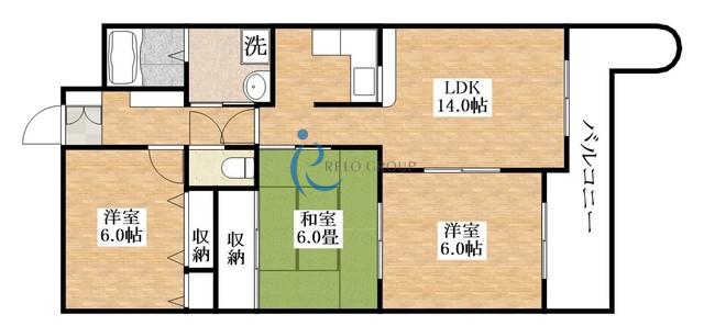 サンシティ摂陽Ⅱ(3LDK/6階)の間取り写真