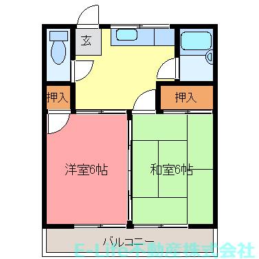 チェリーハイツA・B(2DK/2階)の間取り写真