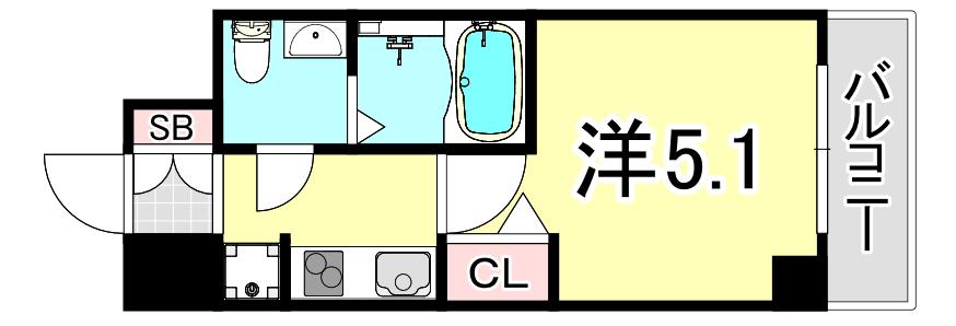アリビオ立花II(1K/7階)の間取り写真