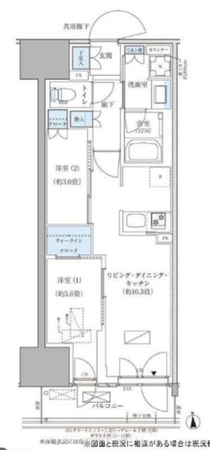パークアクシス品川天王洲アイル(2LDK/11階)の間取り写真