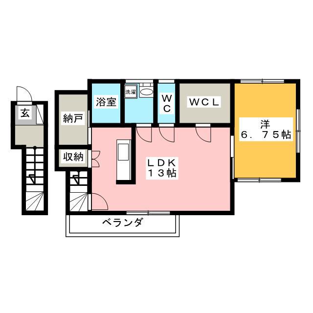 メゾン ド かわせみ(1SLDK/2階)の間取り写真