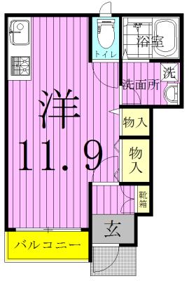 BIRD TWEET バード ツィート(ワンルーム/1階)の間取り写真