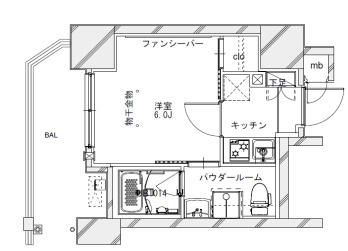 S-RESIDENCE松戸IRISE(1K/8階)の間取り写真