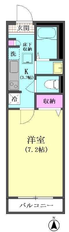 VILLA ASAHI(1K/1階)の間取り写真