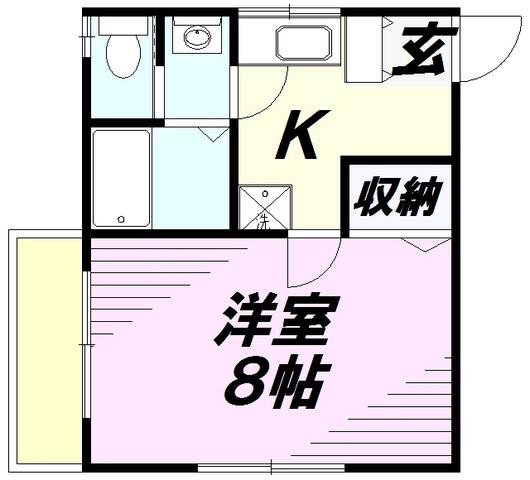 サンパティーク西所沢(1K/2階)の間取り写真