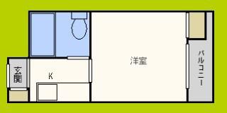 エクトI(1K/2階)の間取り写真
