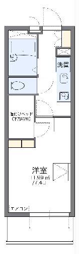 レオパレス与野アムール(1K/3階)の間取り写真