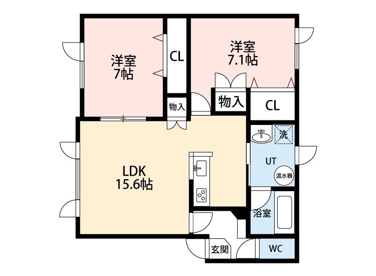メイフラワー(2LDK/2階)の間取り写真