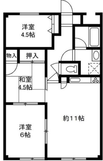 センチュリー武蔵藤沢(3LDK/3階)の間取り写真