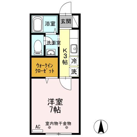 トキオシーエフ(1K/1階)の間取り写真