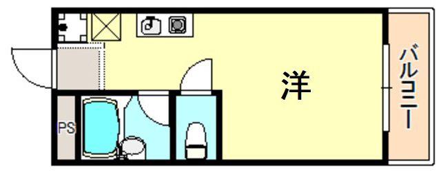 でゅお五色山(ワンルーム/1階)の間取り写真