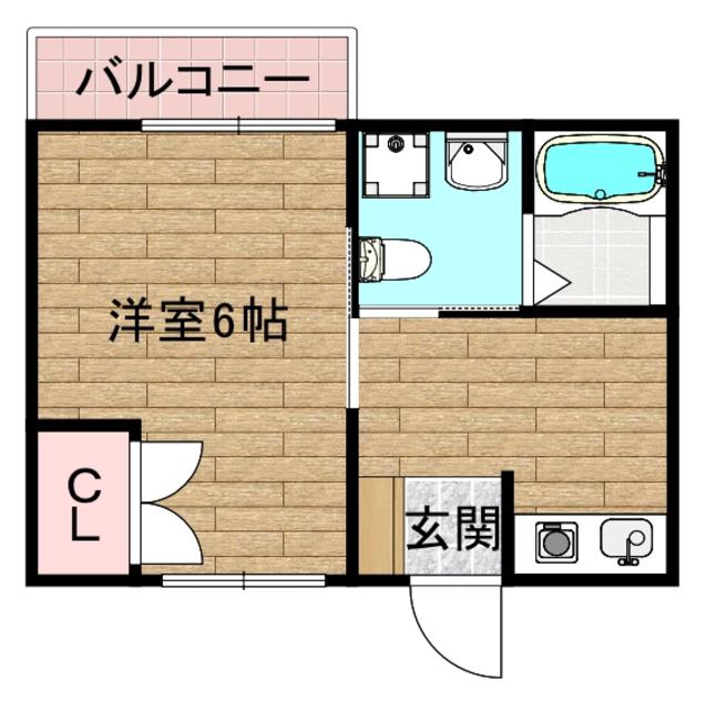 明輝春日マンション(1K/2階)の間取り写真