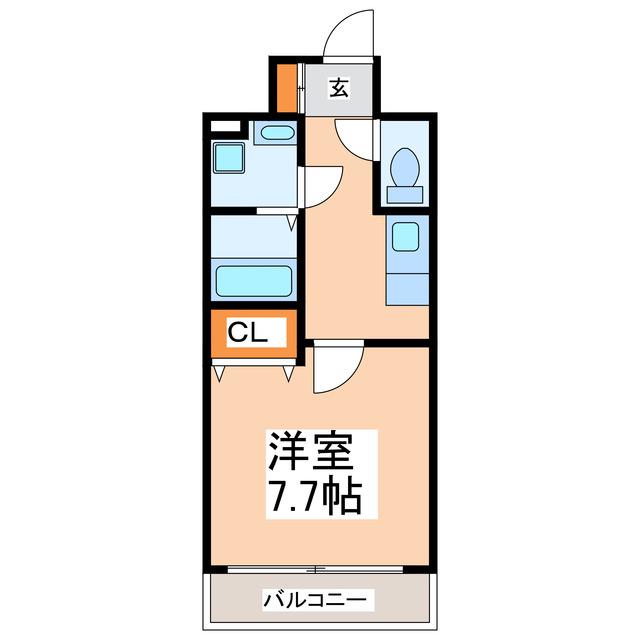ギャラン熊本駅前(1K/9階)の間取り写真