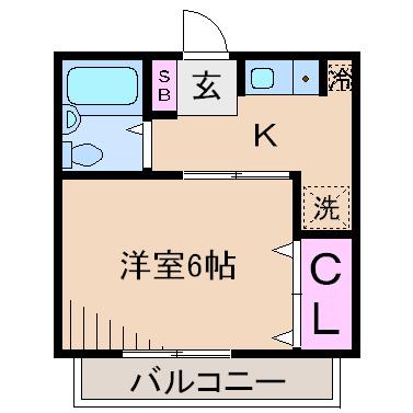 ピアシティーステージII(1K/1階)の間取り写真