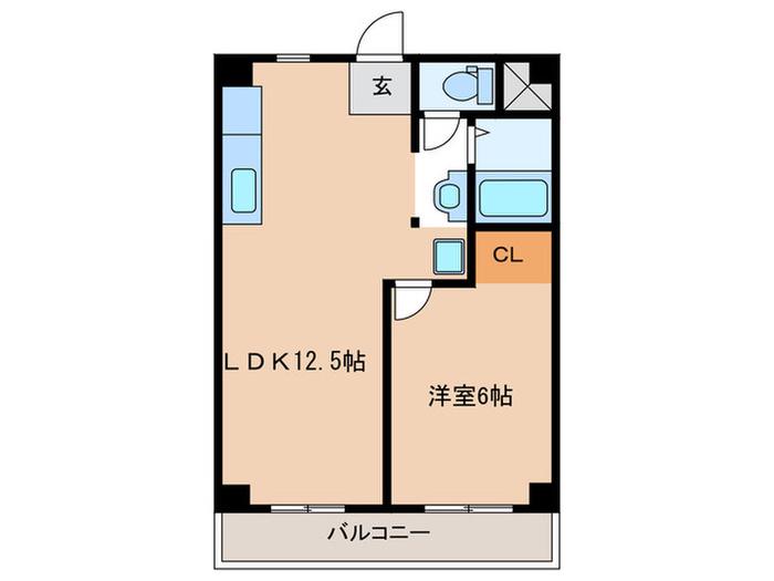 フローレンス(1LDK/4階)の間取り写真