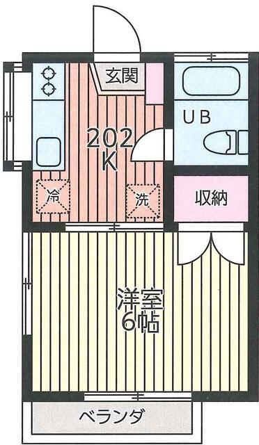 エクレール相南(1K/2階)の間取り写真