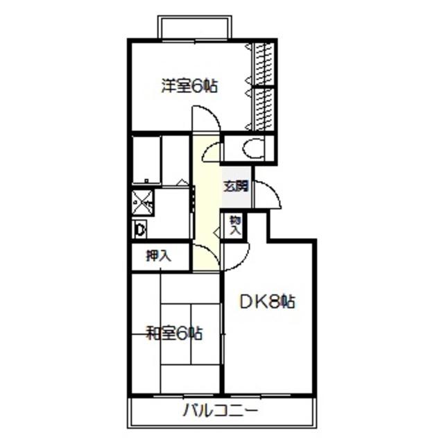 ピジョットハウス(2DK/2階)の間取り写真