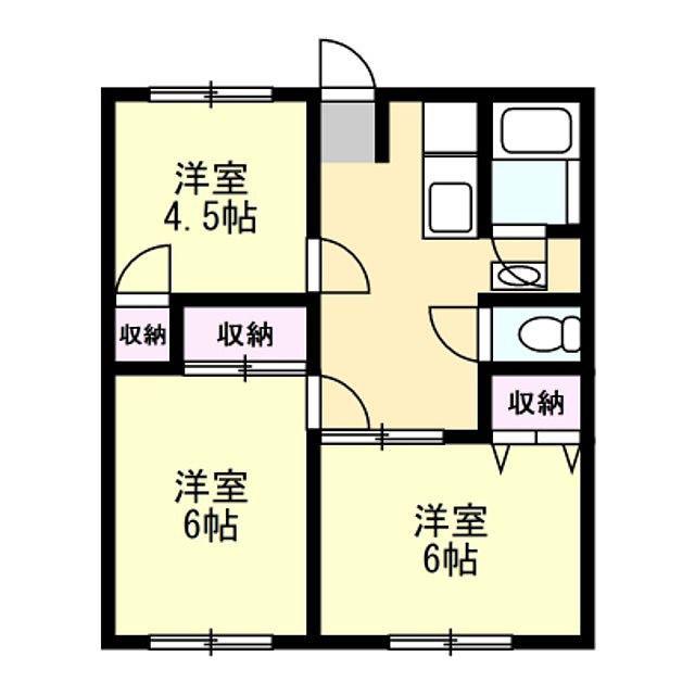 ビレッジ花水木(3DK/2階)の間取り写真