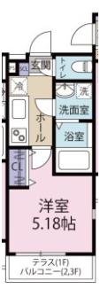 スフィーダみずほ台II(1K/1階)の間取り写真
