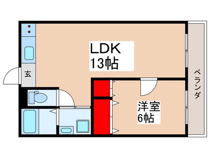 ハイツ瑞穂(1LDK/3階)の間取り写真