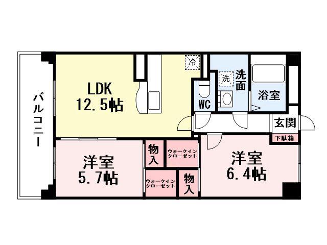 メディアパークIII(2LDK/2階)の間取り写真