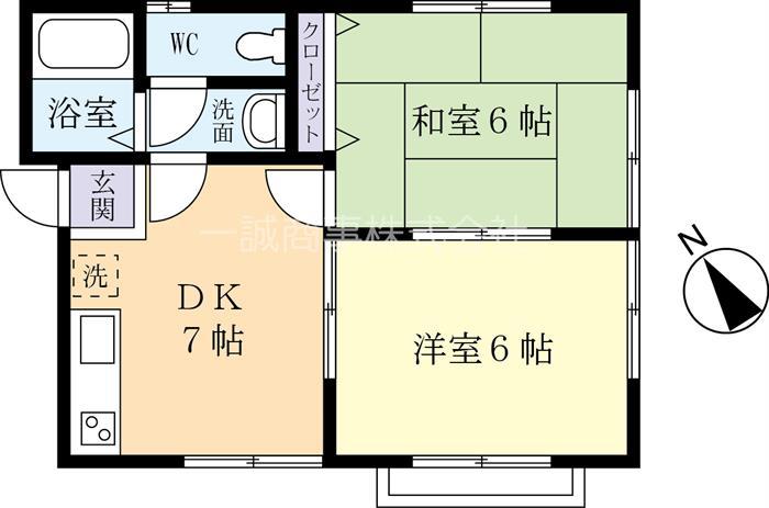 メゾン桜川(2DK/2階)の間取り写真