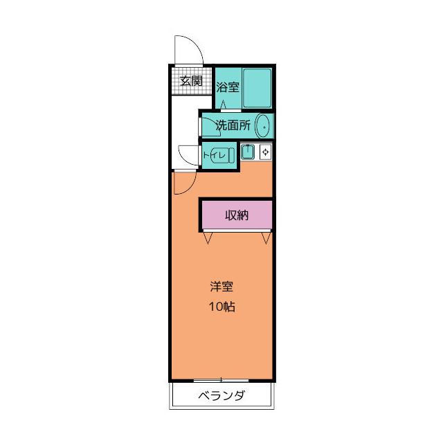 エスポワールM(1K/2階)の間取り写真
