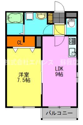 アルプス(1LDK/1階)の間取り写真