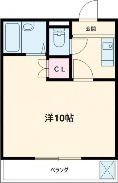 コーポイーストC(1K/2階)の間取り写真