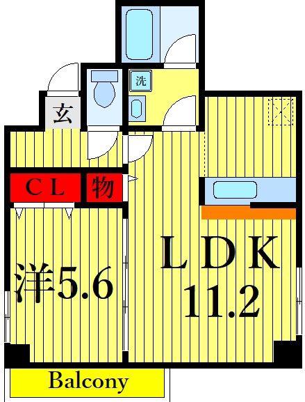 アネシス西葛西(1LDK/4階)の間取り写真