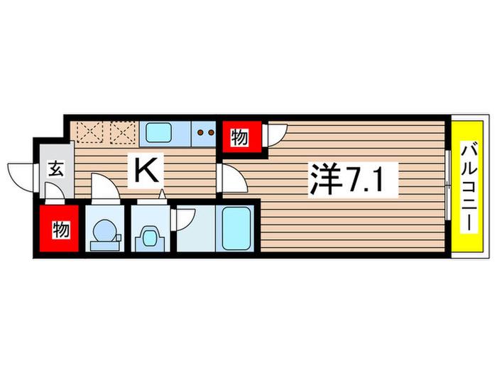 ベルクレールイースト(1K/1階)の間取り写真