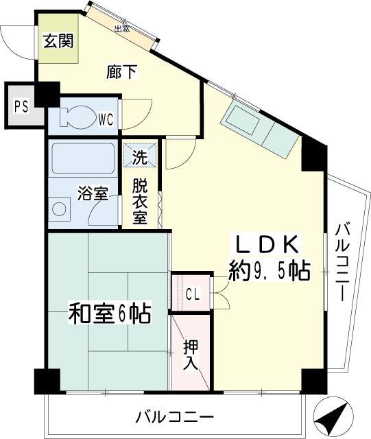 ゴールドハイツ金子(1LDK/2階)の間取り写真