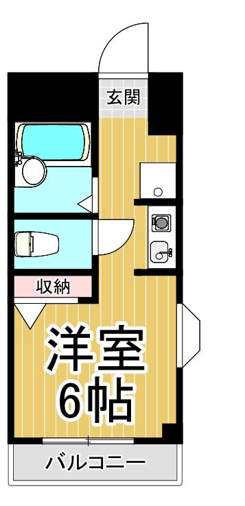 グレース(ワンルーム/2階)の間取り写真