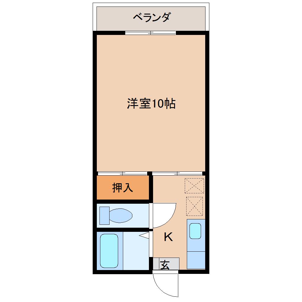 辻ニュータウンP2(1K/2階)の間取り写真