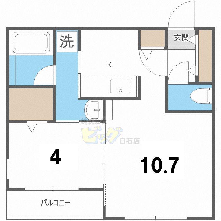 CARRERA栄通(1LDK/2階)の間取り写真