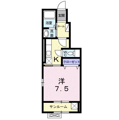 Gセレクト II(1K/1階)の間取り写真
