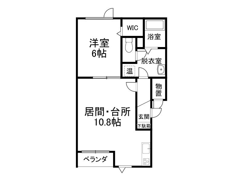 エルーシア・K(1LDK/1階)の間取り写真