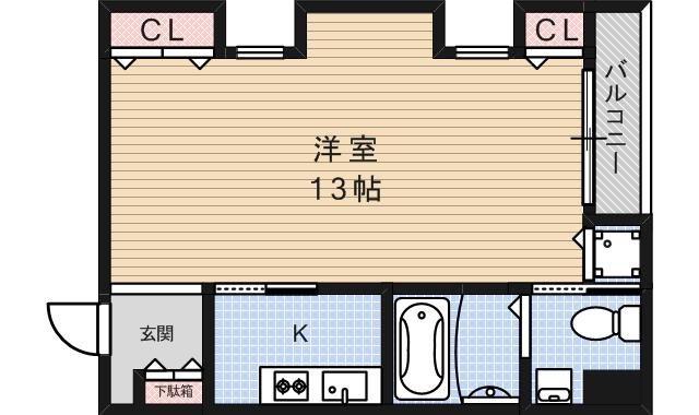 グリーンアベニューみなせ(1K/2階)の間取り写真