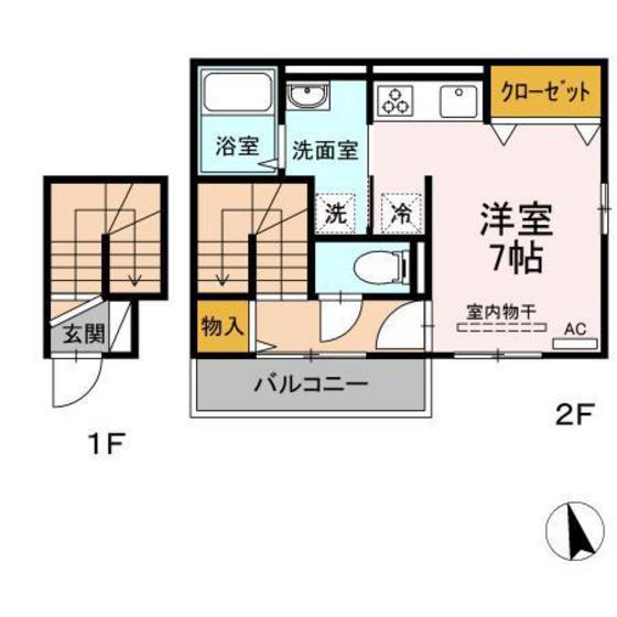 PIKO広駅前(ワンルーム/2階)の間取り写真