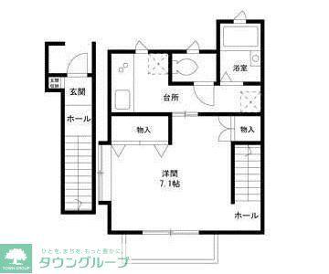 HOUSE FOUR LEAF(1K/2階)の間取り写真