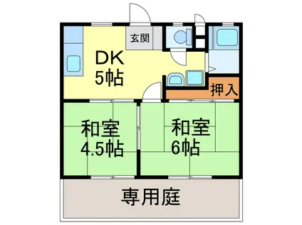 サンライフミヤタ(2K/1階)の間取り写真