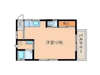 OKハイツ山王(ワンルーム/2階)の間取り写真