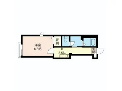 積水ハウスシャーメゾン メゾン・フォルテB(1K/1階)の間取り写真