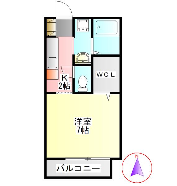フィオーレ青木 C棟(1K/1階)の間取り写真